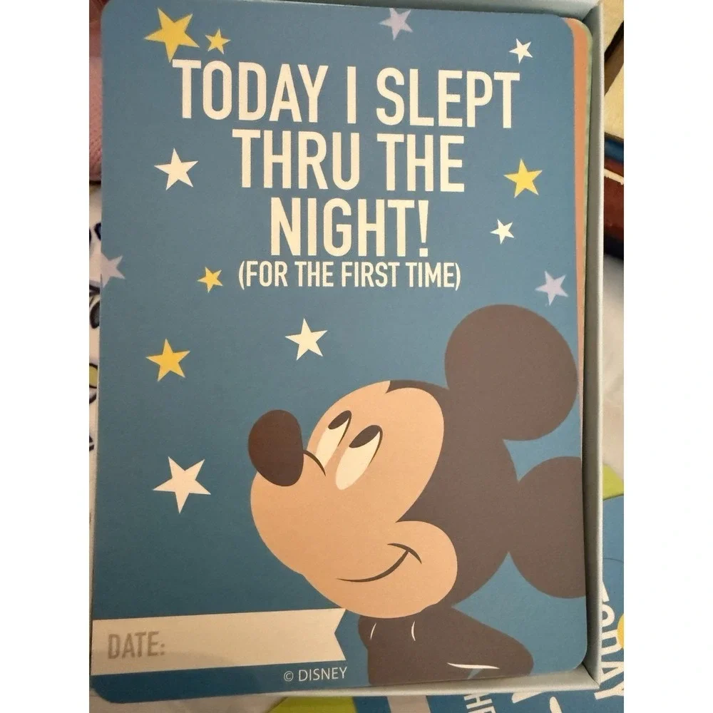 Disney Mickey Mouse First Year Baby Boy Milestone Cards New - Open Box -cute!